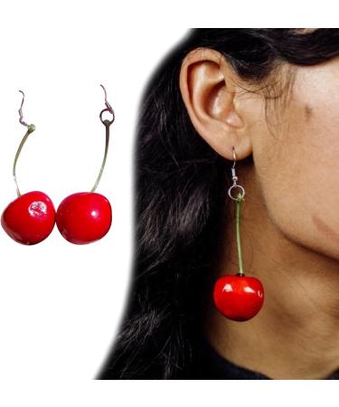 Feylie Cherry Earrings - Stylish Simulated Cherry Drop Earrings for Fashionable Women & Girls - Buy Online on GoSupps.com