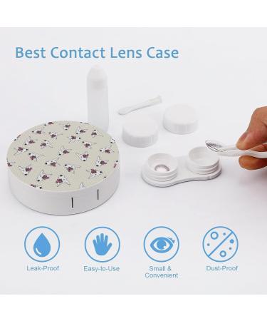Cute Bull Terrier Dog Face Contact Lens Kit Storage Box - Round Case with Mirror - Buy Online on GoSupps.com