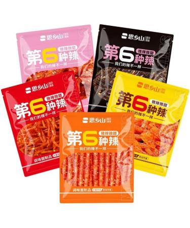 5 kinds of spicy noodles Instant Delicious Handmade Spicy Snacks Spicy Noodle Web Celebrity latiao Snacks gluten Sweet and spicy Chinese snacks Leisure snacks Nostalgia Spicy strips (5 bag) - Buy Online on GoSupps.com