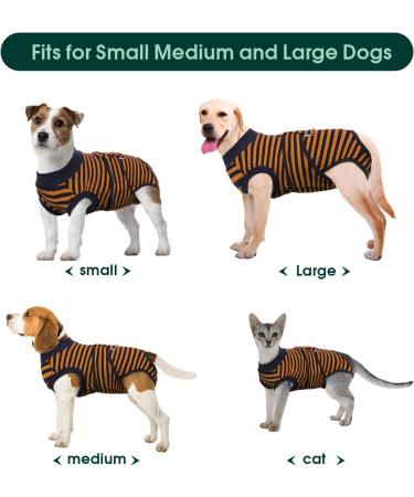 Kuoser Dog Recovery Body Suit - Breathable Post-Surgery Protection for Male & Female Dogs | Anti-Licking Leakage Protection | XXL Brown Striped (1 Pack) - Buy Online on GoSupps.com