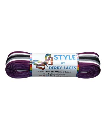 ACE Stripe - PRIDE LACES - Waxed Lace for Roller Skates, Hockey Skates, Boots, and Regular Shoes 10mm wide - 96 Inch / 244 cm long
