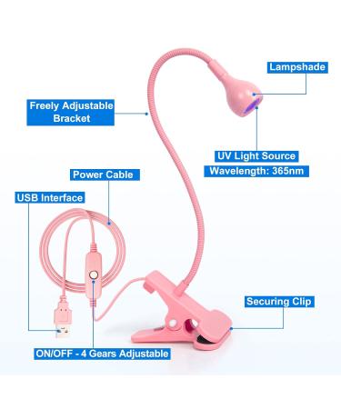 Buy Krofaue UV Nail Polish Curing Lamp - 3W Gel Gooseneck Nail Dryer with 4 Levels | Professional Pink Nail Art Tool - Buy Online on GoSupps.com