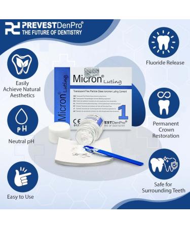PREVEST DenPro Micron Glass Ionomer Dental Luting Cement - Natural Shade, High Strength Tooth Filling Repair Kit - Buy Online on GoSupps.com