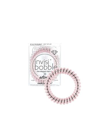Invisibobble slim hair tie pink 3x thin hair tie rose for girls & women elegant look & strong hold designed in the heart of Munich ros wire