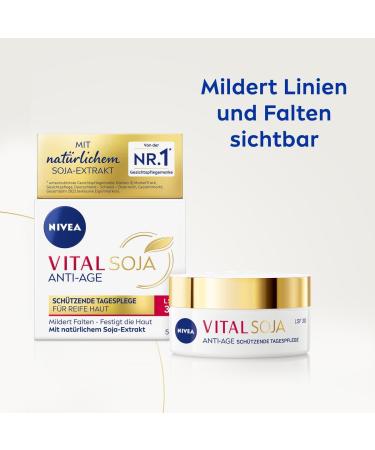 NIVEA VITAL SOJA Protective Day Cream SPF 30 for mature skin with natural soy extract SPF day cream against pigment spots (50 ml) - Buy Online on GoSupps.com