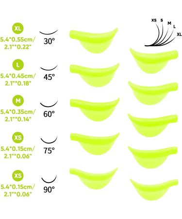 Libeauty Silicone Eyelash Perm Pads - 10pcs, 5 Sizes XS-XL, Reusable Soft Lash Lift Shields (Yellow) - Buy Online on GoSupps.com