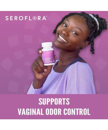 Seroflora Boric Acid Vaginal Suppositories + Applicator - pH Balance for Vaginal Odor, Yeast Infection, Bacterial Vaginosis - Buy Online on GoSupps.com