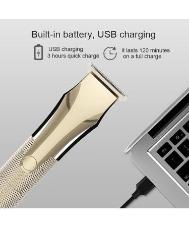 Multi-Function Electric Hair Clipper for Men | USB Charging Low Noise Hair Cutting Tool - Gold | Ideal for Salon & Home Hairdressing - Buy Online on GoSupps.com