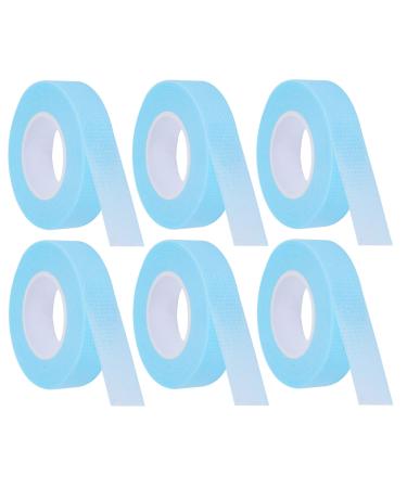 WLLHYF 6 Rolls Eyelashes Extension Tape  Breathable Medical Microporous Tape Sensitive Skin Tape Adhesive Fabric Lash Tape for Professional Individual Makeup Eye Lashes Tools Blue