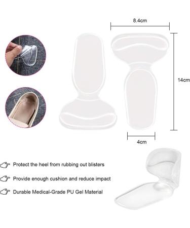 URAQT Gel Shoe Inserts for Women - Anti-Slip Heel Grips & Foot Insoles (4 Pairs) - Transparent - Buy Online on GoSupps.com