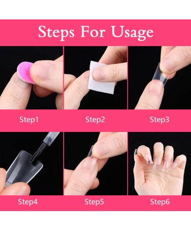 Duck Fan Flare Nail Tips - 500PCS | Clear Natural Crystal Duck Feet Style for Wide French False Nail Extension | Half Cover Acrylic Nails Professional for Y2K-inspired Designs - Buy Online on GoSupps.com