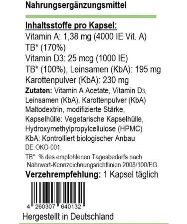 Buy Vitamin A+D 120 Caps | Vegetarian Capsules | German Quality | International Shipping - Buy Online on GoSupps.com