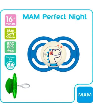 MAM Perfect Night Pacifier for 16+ Months | Luminous | Pack of 2 with Sterilization Box | International Shipping Available - Buy Online on GoSupps.com