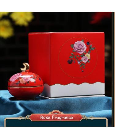Chinese Palace Crafted Floral Scent Solid Perfume for Women - Long Lasting All Natural Fragrance in Delicate Ceramic Jar - Travel Friendly Gift Box (Red) - Buy Online on GoSupps.com