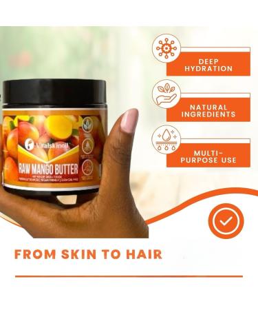 VITALSKINOIL Mango Butter Raw for skin body and hair moisturizer 100% Natural unrefined and Organic 7.05 oz - Buy Online on GoSupps.com