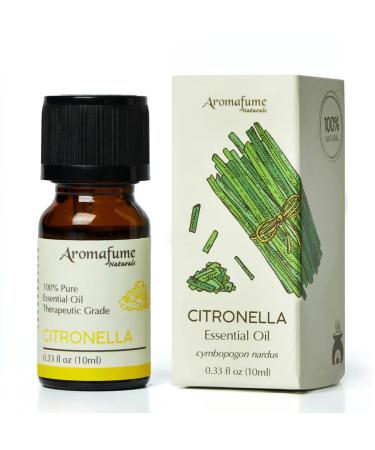 Citronella Essential Oil by Aromafume | 100% Pure and Natural | Premium, Undiluted Therapeutic Grade Essential Oil | Organic Citronella Oil for Aromatherapy Diffuser | 10ml / 0.33 fl oz