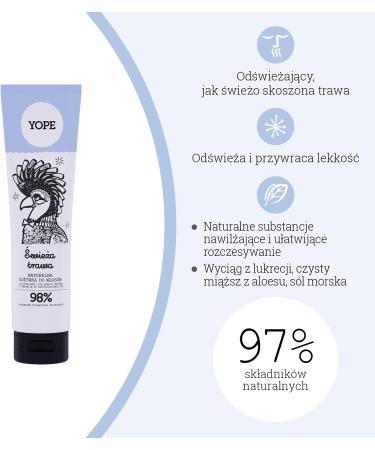 YOPE_Natural hair conditioner Fresh grass 170ml - Buy Online on GoSupps.com