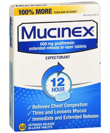 Mucinex Extended Release Size 40ct