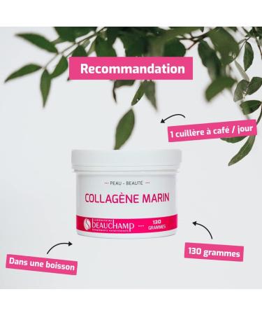 Laboratoire Beauchamp - COLLAGENE MARIN food supplement powder - 130g - Collagen hydrolysate type I - Flexibility - Elasticity - Skin firmness - Developed in France - Buy Online on GoSupps.com