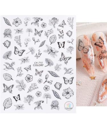Flowornament 3D Nail Stickers - 5 Sheets Decals for Nail Art | Designer Flower Nail Design - Buy Online on GoSupps.com