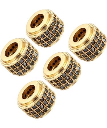 DIYEAH 10 Pcs Crystal Beads Black Ab Rhinestones Rhinestone Loose Bead Charm Bracelet Crystals Bracelet Black Rhinestones Bracelet Accessories Craft Micro Setting Metal Beads Goldenx2pcs 0.6*0.6cmx2pcs - Buy Online on GoSupps.com