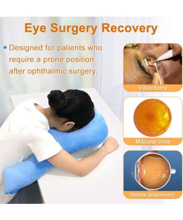 Face Down Pillow for Sleeping After Eye Surgery Head Positioning Prone Pillow for Massage Napping Tanning Pillow with Face Hole Doughnut Bed Cradle Cushion Detached Retina Vitrectomy Recovery Blue - Buy Online on GoSupps.com