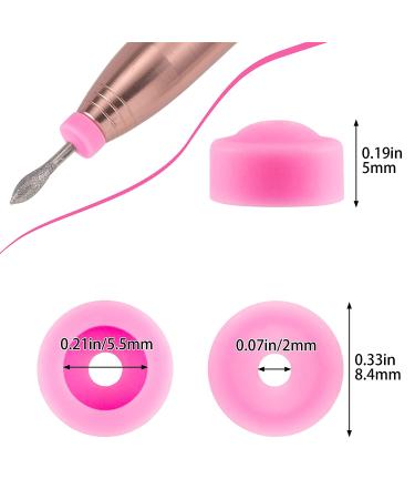 ANCIRS 80pcs Pink Nail Drill Bit Dust Protector Caps - Silicone Dust Collector Stopper Cover for Cuticle Protection - Buy Online on GoSupps.com