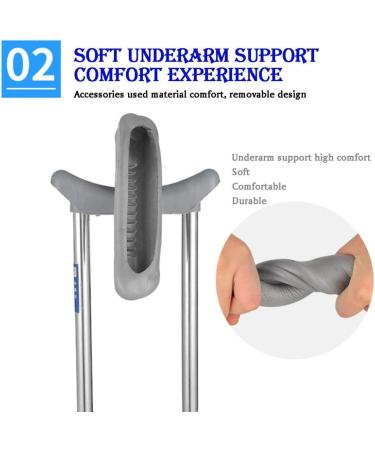 Walking Stick Aluminum Alloy Armpit Non-Slip Retractable Double Walking Stick Lightweight Elderly Handicapped Help Crutches Grey-2PCS (Grey 2PCS) Journey - Buy Online on GoSupps.com