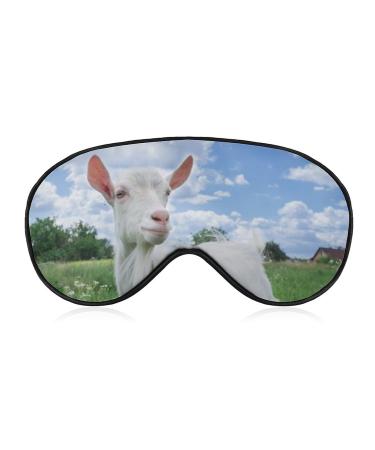 Goat Blue Sky Eye Mask Sleep Blindfold with Adjustable Strap Blocks Light Night Blinder for Travel Sleeping Yoga Nap Women Men