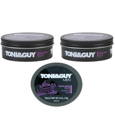 3x Toni&Guy Men Formmeter Moulding Clay Hold & Texture 75ml (pack of 3)