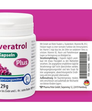 Buy Pharma-Peter RESVERATROL PLUS Capsules - 60 Count | Premium Antioxidant Supplement for Heart Health - Buy Online on GoSupps.com