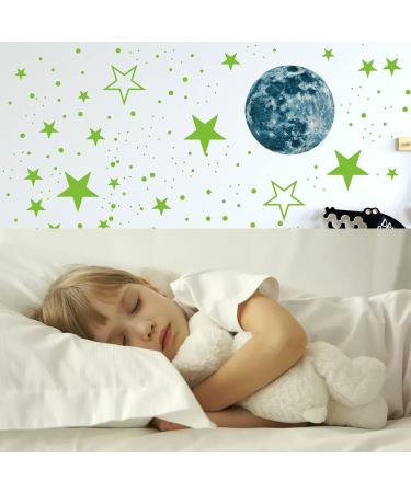 Glow in The Dark Stars 433Pcs Wall Stickers - Green Glow Stars Decals for Nursery, Bedroom, Living Room Decor - Buy Online on GoSupps.com