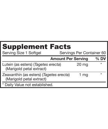 Jarrow Formulas Lutein 20 mg - 60 Softgels for Eye Health | Premium Antioxidant - Buy Online on GoSupps.com