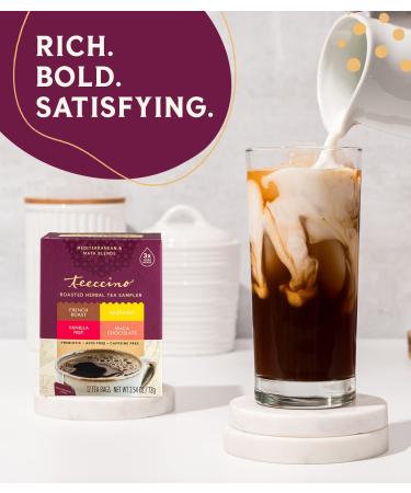 Teeccino Herbal Tea Sampler â€“ 4 Caffeine-Free Flavors, 12 Tea Bags (2.54 oz) - Buy Online on GoSupps.com
