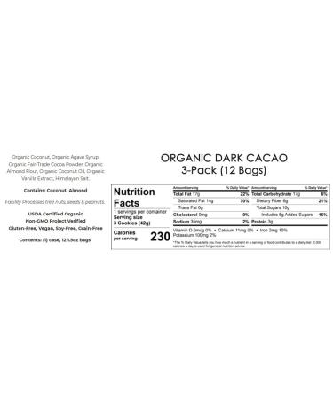 Emmy's Organics Coconut Cookies Variety Pack - 1.5 oz (Pack of 12) - Dark Cocoa, Peanut Butter, Vanilla Bean, Chocolate Chip - Buy Online on GoSupps.com