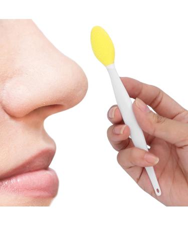 Silicone Nose & Lip Cleansing Brush - Double Sided Exfoliating Facial Brush for Blackhead Removal, Lip Scrubs & Moisturizing - Yellow - Buy Online on GoSupps.com