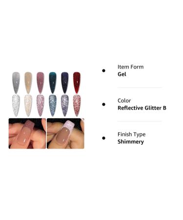 GAOY Reflective Glitter Gel Nail Polish Set - 6 Colors Including Pink, Red, Silver Holographic | UV LED Soak Off, DIY Manicure Kit for Home & Salon Varnish | Pop Reflective Shine - Buy Online on GoSupps.com