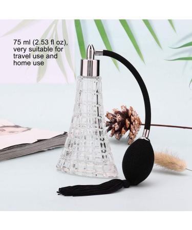 Glass Refillable Vintage Perfume Bottle 75ml Vintage Glass Perfume Bottle Elegant Black Sprayer Tassel for Travel and Home Use - Buy Online on GoSupps.com