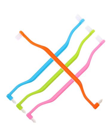 Mobestech 4 pieces double -headed toothbrush travel toothbrushes toothbrush toothbrush portable toothbrushes travel room brushes small toothbrush travel plastic space requirements