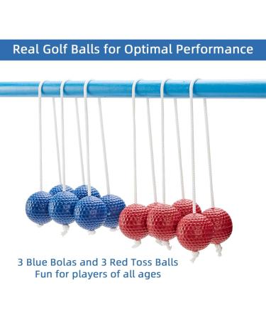 ApudArmis Ladder Bolas Balls 6 Pack - Real Golf Tossing Ball Replacement for Ladder Toss Game - Outdoor Fun for Kids and Adults - 3 Red + 3 Blue - Buy Online on GoSupps.com