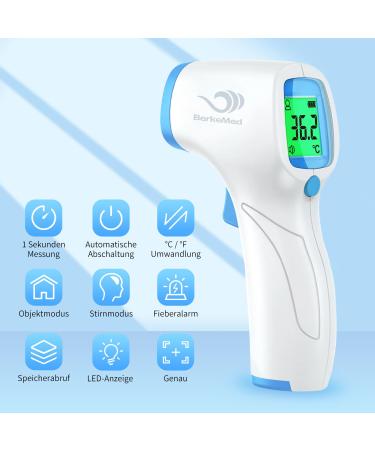 BERKEMED Contactless Infrared Thermometer - Baby Child & Adult Fever Measurement - Accurate LCD Display Fast Results Digital Thermometer - Buy Online on GoSupps.com