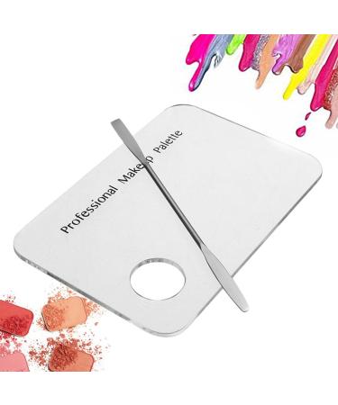 Set of 2 Acrylic Cosmetic Mixing Plates with Spatula for Makeup Nail Art Gel & Eyeshadow | International Shipping - Buy Online on GoSupps.com