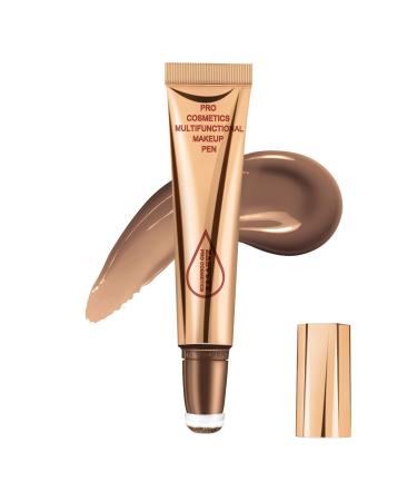 Contour Beauty Wand - Liquid Face Concealer with Cushion Applicator for Easy Blending - Bronzer Contour Stick for a Smooth and Long-Lasting Natural Matte Finish - Cruelty-Free 01