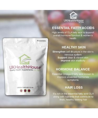 UKHealthHouse Evening Primrose Oil 1000mg x 120 Softgels - High Strength Omega 6 GLA, Hormonal Balance - Women's Health Supplement for Skin, Immune System, Pain Relief - 120 Count - Buy Online on GoSupps.com