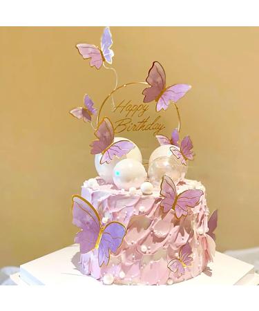Cake Decorations Butterfly Cupcake Toppers 3D Butterfly Happy Birthday Cake Topper Cupcake Toppers for Girls Women Wedding Cake Toppers Baby Shower CupcakeToppers. (B) - Buy Online on GoSupps.com