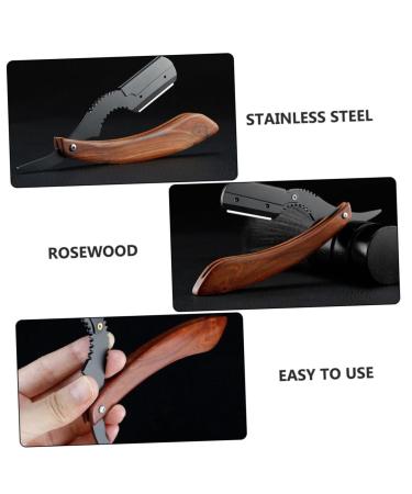 FOMIYES Rosewood Folding Razor - Stainless Steel Eyebrow Trimmer & Beard Holder for Men & Women - Buy Online on GoSupps.com