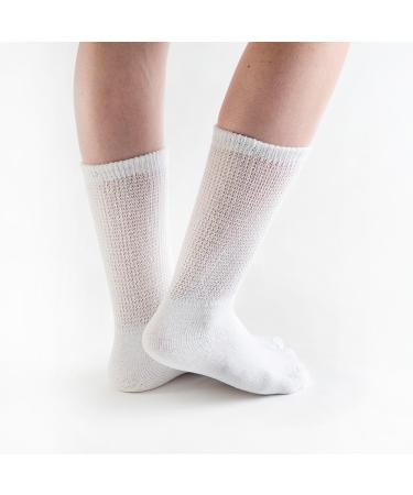 Doc Ortho Loose Fit Cotton Diabetic Socks 3 Pairs, Crew, Large White - Men & Women - Buy Online on GoSupps.com