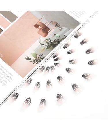 Sethexy Black Sparkle Ballerina False Nails - 24pcs Acrylic Coffin Nail Tips for Women & Girls | Complete Art Design - Buy Online on GoSupps.com