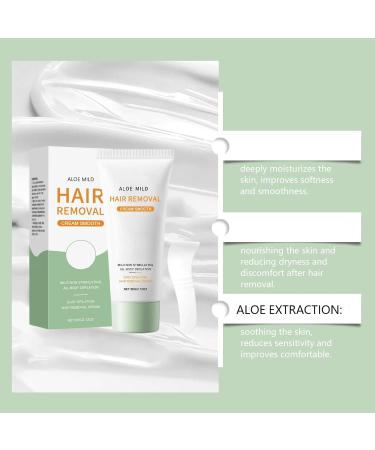  homomdy Aloe Vera Soothing Facial Hair Removal Cream Hair Removal Cream for Women Gentle Hair Removal Cream for Face and Body Soothing Moisturizing Cream for Sensitive and Dry Skin (1 pc) - Buy Online on GoSupps.com