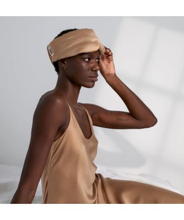 Lunya Washable Silk Sleep Mask - Hushed Tan Large | Luxury Sleep Accessories for International Shipping - Buy Online on GoSupps.com